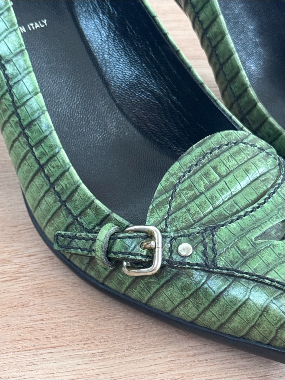 Vintage Miu Miu Croc Embossed Kitten Heels - Picture 10 of 16